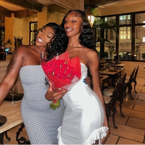 Zara Gray Strapless Midi Dress - Picture 11 of 16